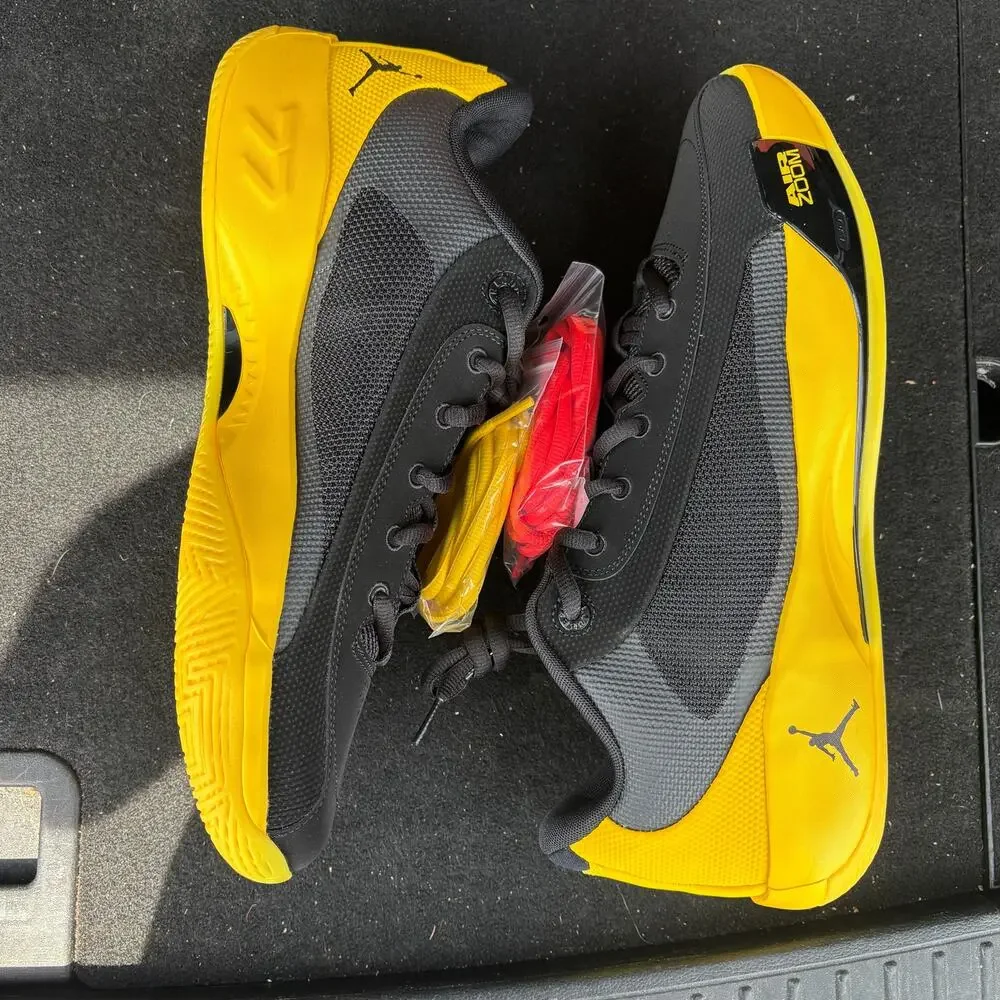 Nike Air Jordan Luka .77 Q54 Quai 54 Black Tour Yellow IB8835-007, Men’s 14